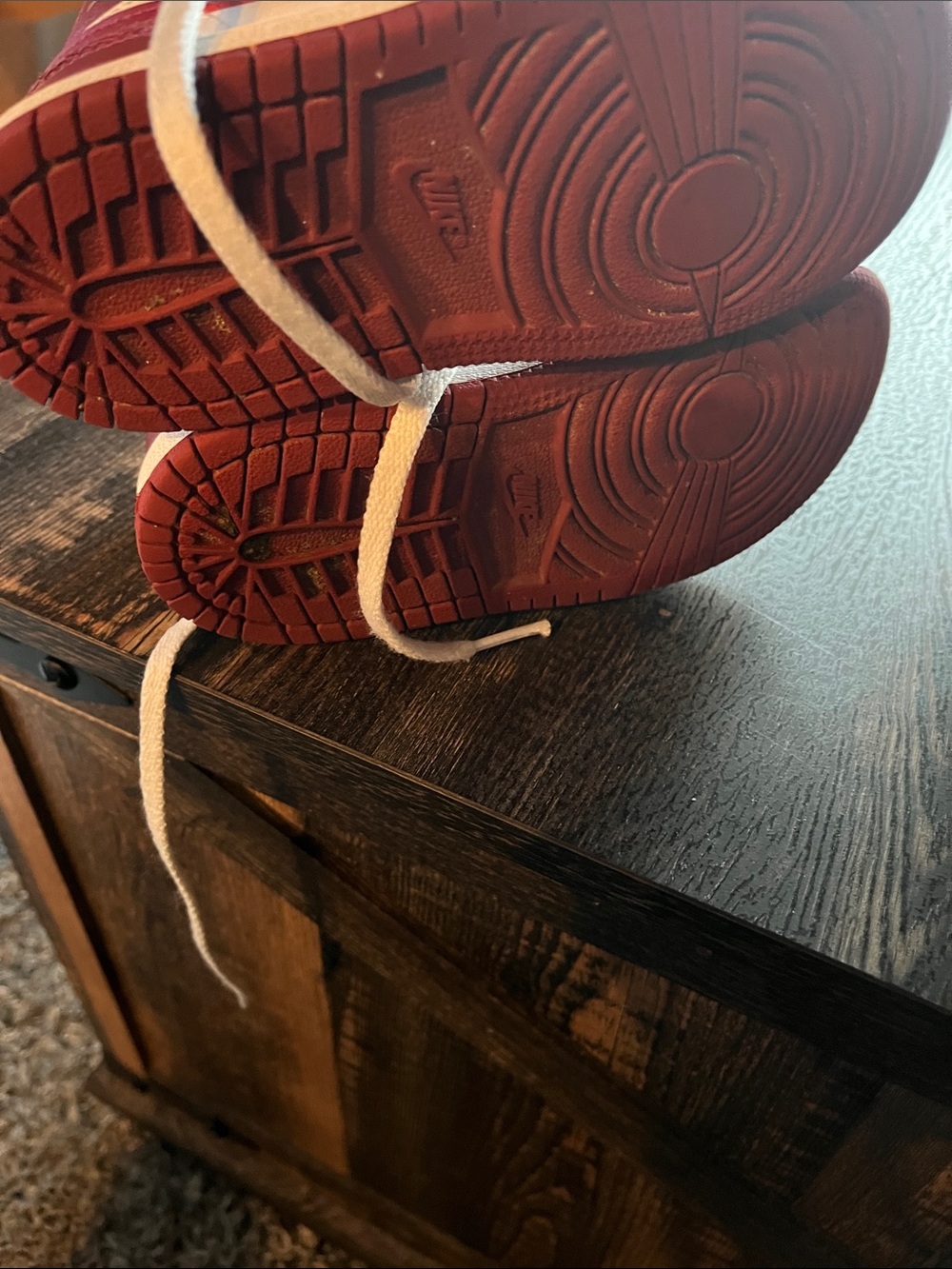 Nike Kids Maroon and White High-Top Sneakers - Picture 5 of 5